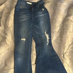 Stylish Blue Flared Women Jeans